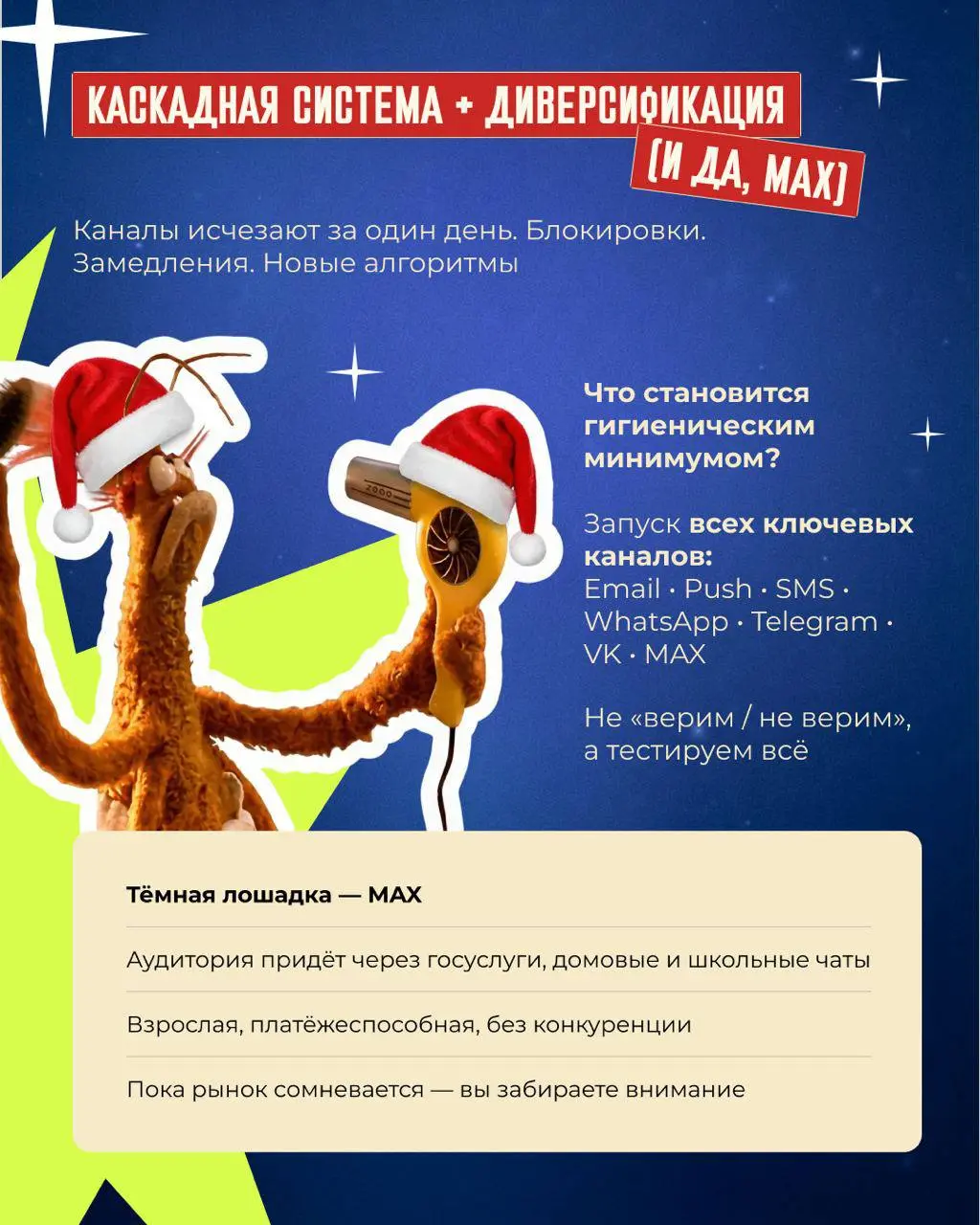 🎄Тренды CRM-маркетинга 2026: AMP, AI, MAX и смерть текстового контента
Если ваша CRM-стратегия всё ещё строится вокруг "отправить письмо и посмотреть кликабельность" — у меня для вас новости. Плохие. | Сетка — социальная сеть от hh.ru