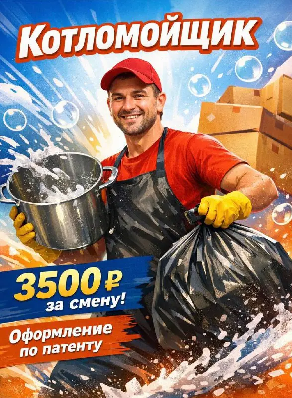 🧼 Котломойщик в ресторан
Метро Румянцево
🔹 Обязанности:
• Мойка котлов
• Разгрузка доставки
• Вынос мусора
💰 Условия:
• Зарплата от 91000₽
• Смена 3 500 ₽
• Официальное оформление иностранных граждан ... | Сетка — социальная сеть от hh.ru