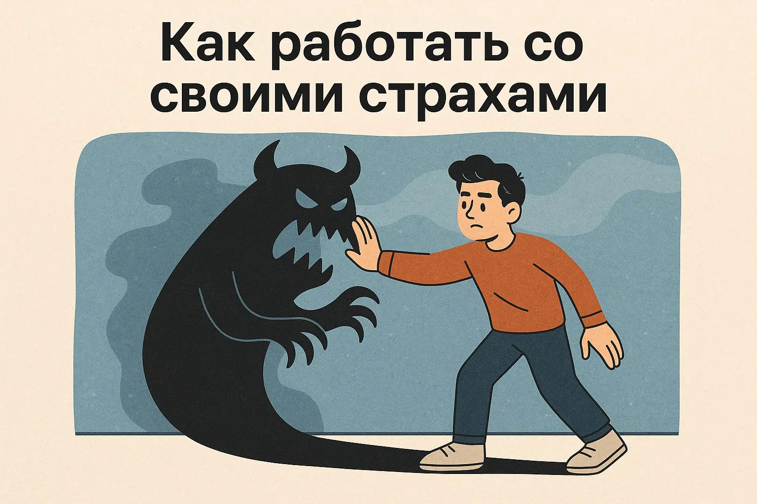 Как работает страх — и что с ним делать
Страх подпитывается двумя вещами:
катастрофическими мыслями («если запнусь — уволят»);
избеганием (не выступать, не просить, не пробовать) | Сетка — социальная сеть от hh.ru