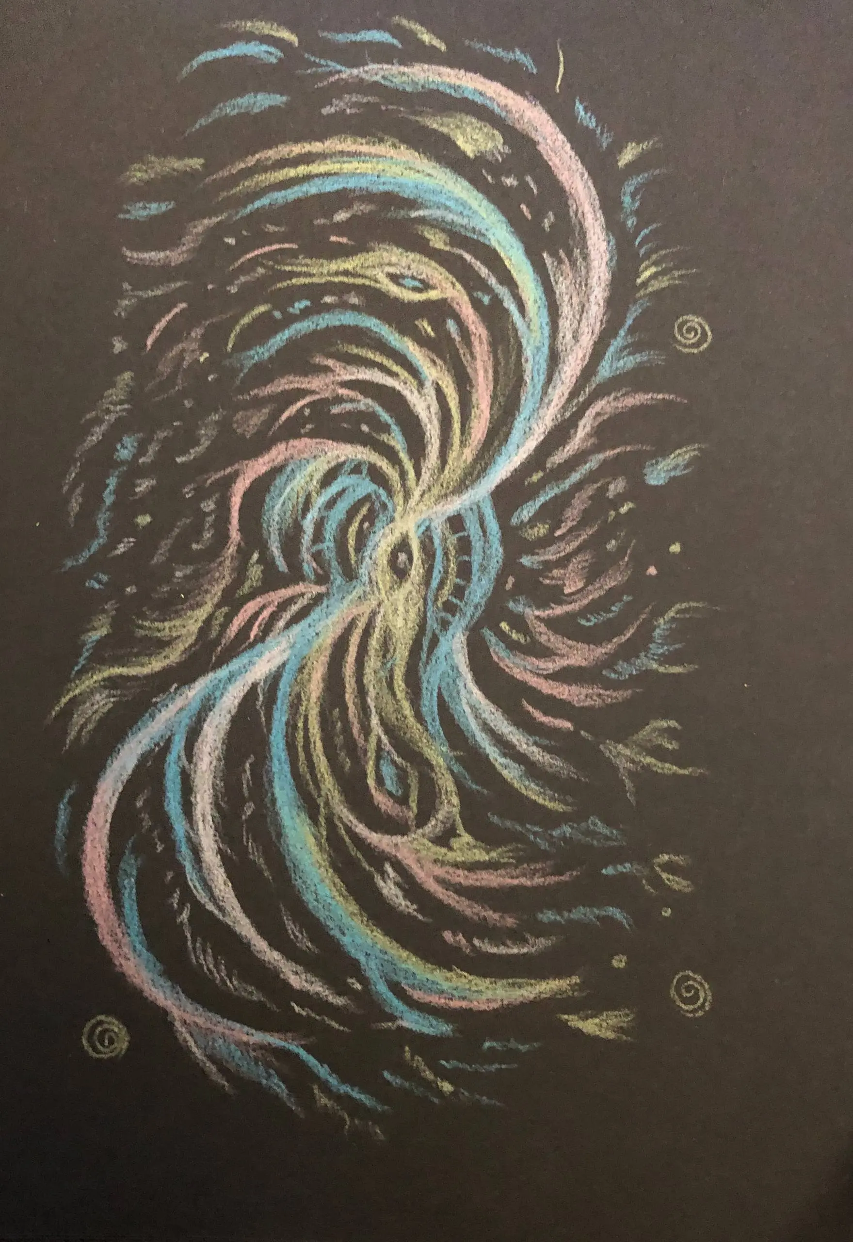 🌀И комментарии по трём работам
Я вижу в работе: образы людей в природных мотивах, тепло костра 🔥, деревья 🌳, лес и рядом его духи, к которым уважительно и с почтением относятся люди | Сетка — социальная сеть от hh.ru