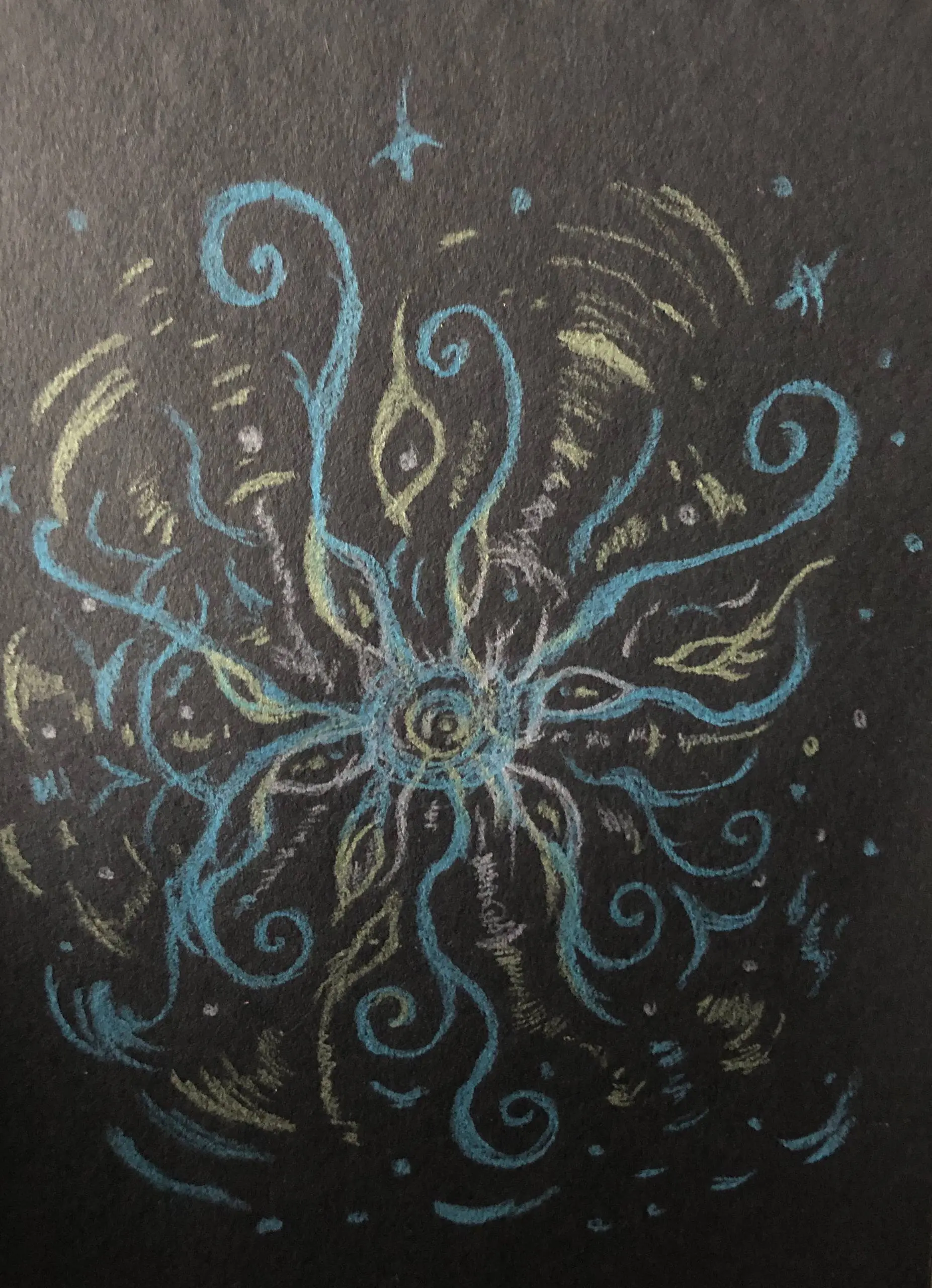 🌀И комментарии по трём работам
Я вижу в работе: образы людей в природных мотивах, тепло костра 🔥, деревья 🌳, лес и рядом его духи, к которым уважительно и с почтением относятся люди | Сетка — социальная сеть от hh.ru