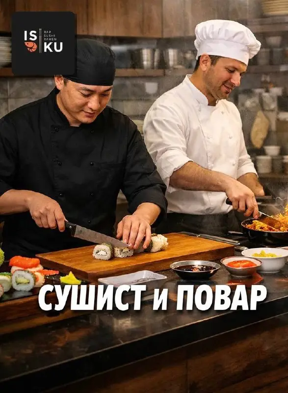 🍣 IS KU bar
ищет в команду на постоянную работу
Сушиста и Повара универсала
👨‍🍳 Обязанности
• Приготовление блюд по ТТК.
• Производство заготовок по ТТК.
• Соблюдение санитарных норм | Сетка — социальная сеть от hh.ru