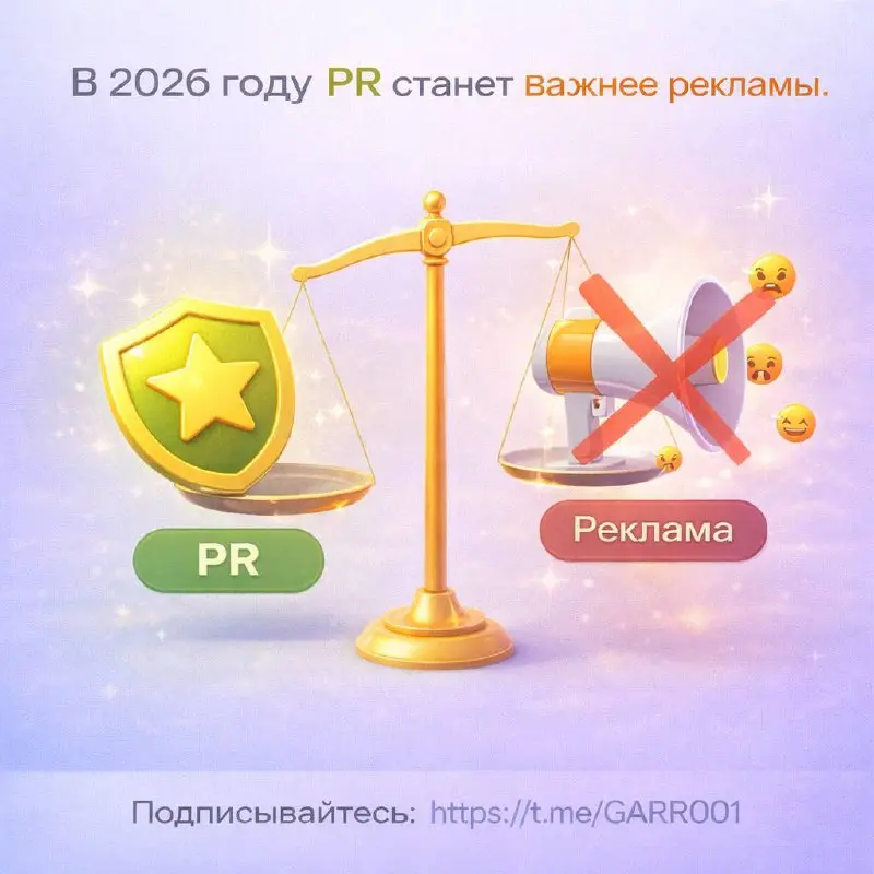 В 2026 году PR станет важнее рекламы.
Рекламы слишком много. Её пролистывают, блокируют и перестают замечать.
На этом фоне выигрывают бренды, которым верят, а не те, кто громче всех кричит | Сетка — социальная сеть от hh.ru
