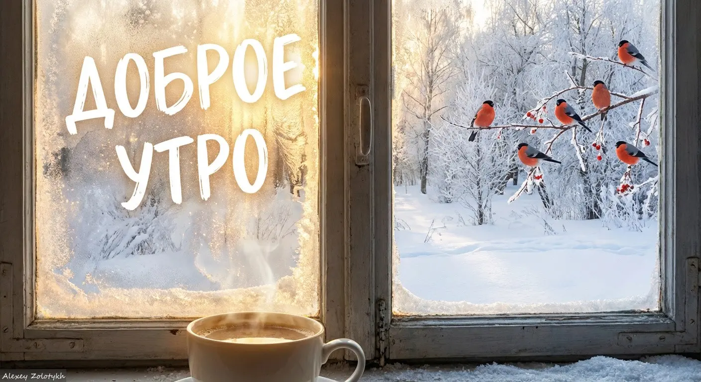 Доброе январское утро: Снегири, кофе и морозный привет! ❄️🐦 | Сетка — социальная сеть от hh.ru