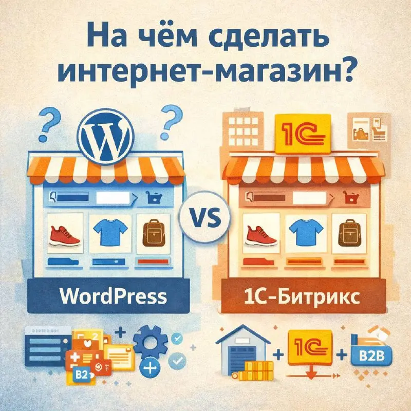 На чём делать интернет-магазин: WordPress или 1С-Битрикс | Сетка — социальная сеть от hh.ru