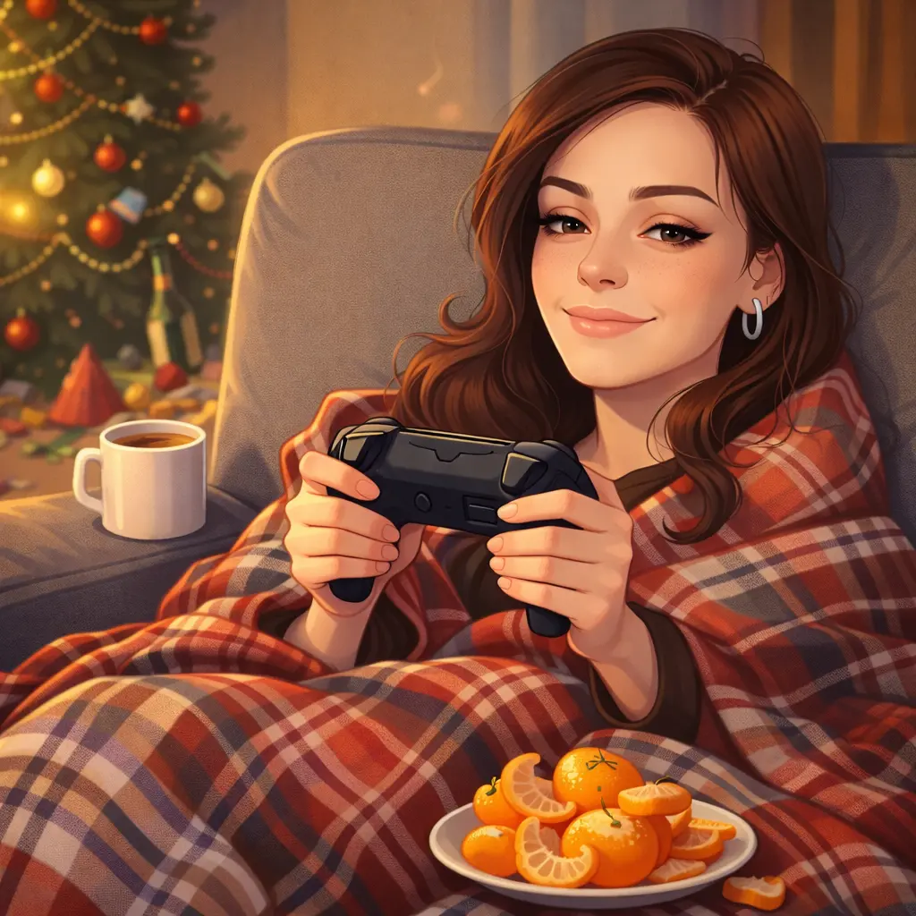 ✨В новогодние праздники хочется вообще не думать. Окисать на диване, есть мандаринки, играть в PlayStation и делать вид, что мира, дедлайнов и брендов не существует | Сетка — социальная сеть от hh.ru