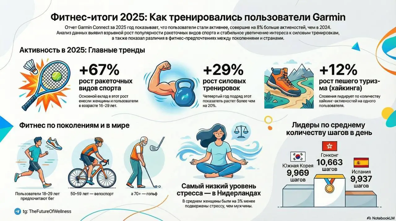 Итоги года от Garmin.
Отчетик у них, конечно, получился «жиденький», даже по сравнению с прошлогодним, но давайте посмотрим хоть что-то | Сетка — социальная сеть от hh.ru