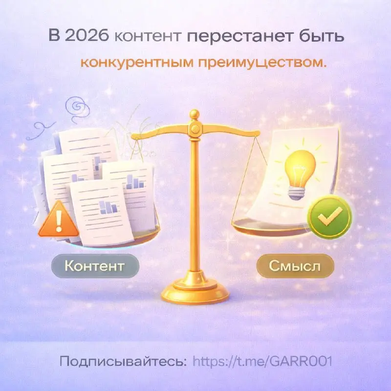 В 2026 контент перестанет быть конкурентным преимуществом.
Контента стало слишком много. Он дешёвый, быстрый и одинаковый | Сетка — социальная сеть от hh.ru