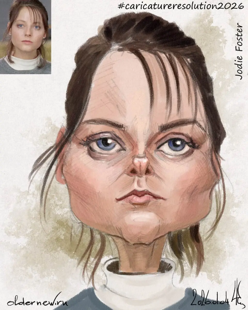 04 Jodie Foster
Ежегодный январский вызов Международной ассоциации карикатуристов (ISCA)
#caricatureresolution2026 #crJodieFoster | Сетка — социальная сеть от hh.ru