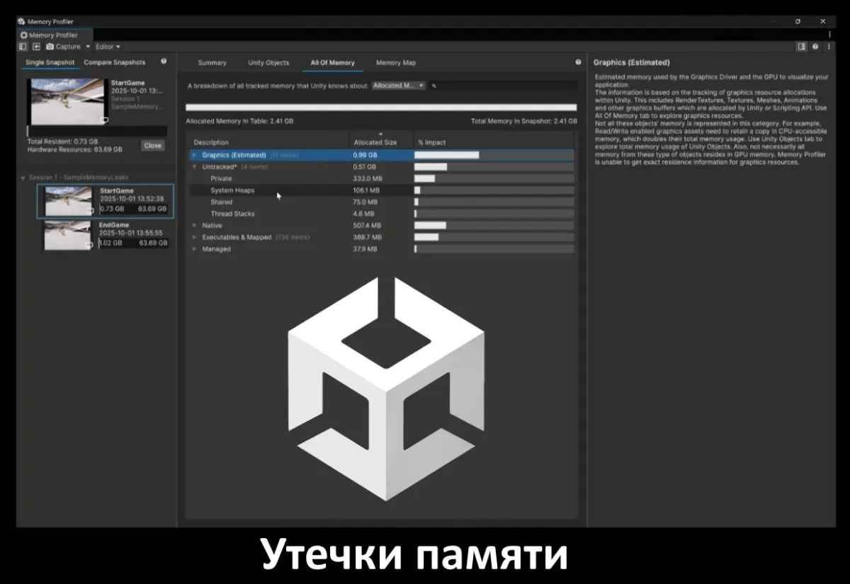 🧠 Утечки памяти в Unity 🧠 | Сетка — социальная сеть от hh.ru