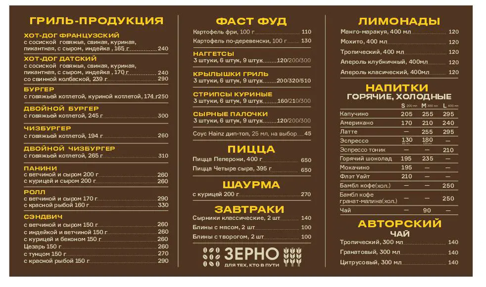 Меню для заправки | Сетка — социальная сеть от hh.ru