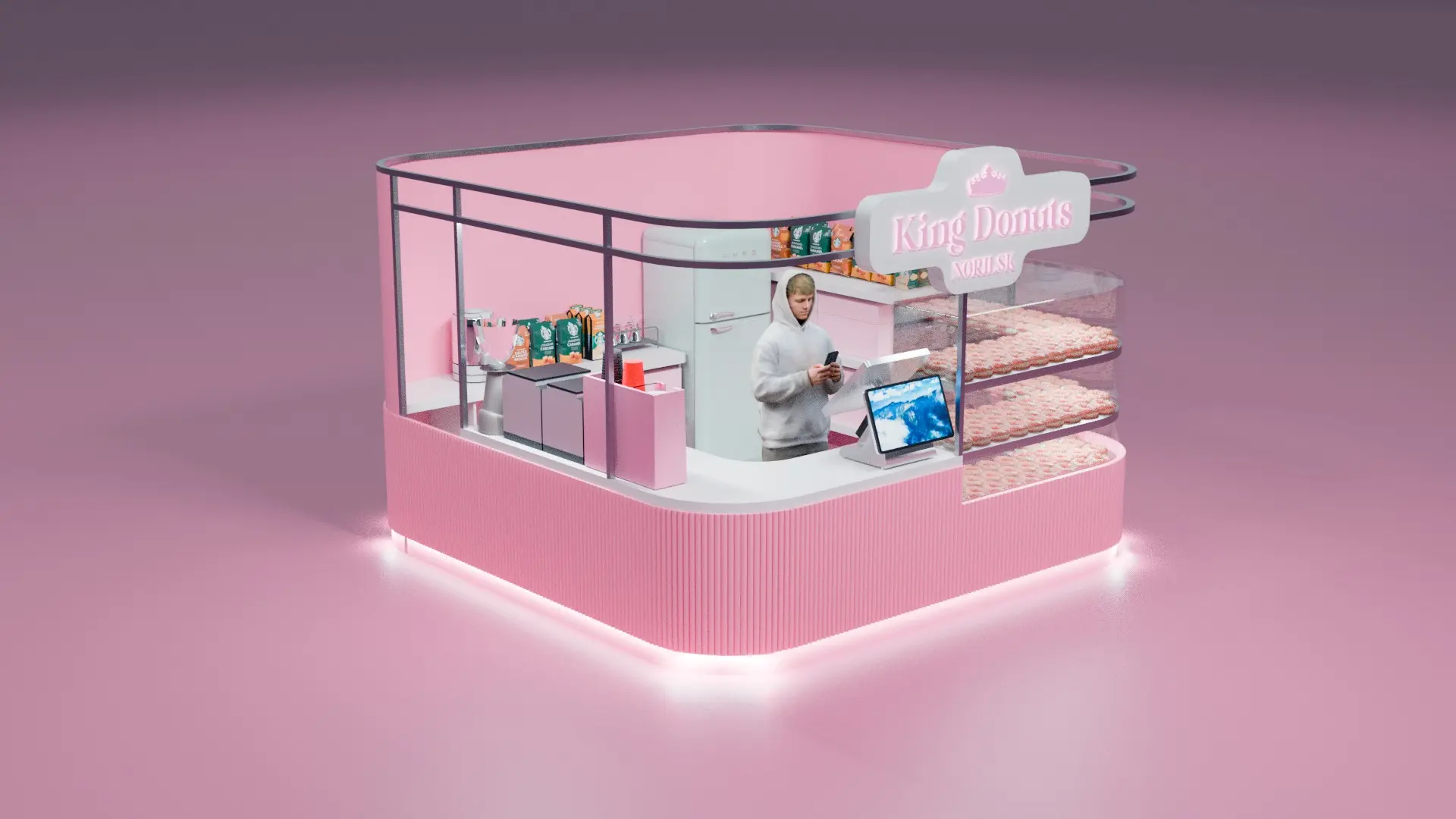 Дизайн-проект стенда для компании «King Donuts NORILSK» | Сетка — социальная сеть от hh.ru