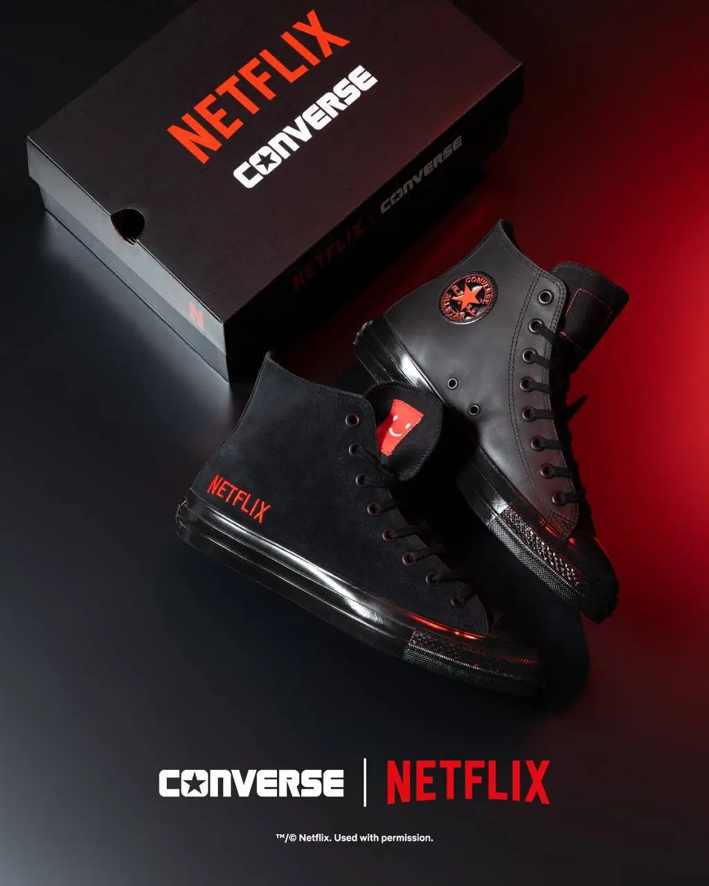 Прикол, Converse заколлабился с Netflix в Японии и дропнул высокие черные кеды с эмблемой стриминга. Релиз намечен на 23 января, а стоить они будут 140 долларов (11,3 тысяч рублей) | Сетка — социальная сеть от hh.ru