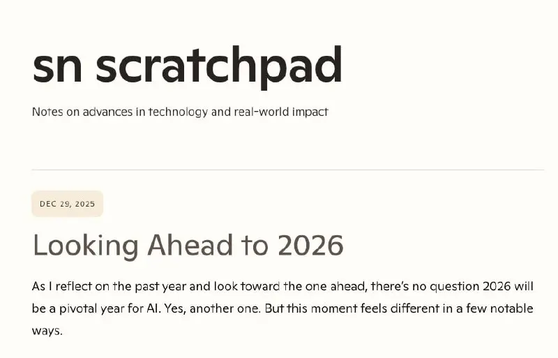 ✏️ Phase of widespread diffusion
Сатья Наделла, генеральный директор Microsoft, написал заметку про взгляд на AI в 2026 году | Сетка — социальная сеть от hh.ru