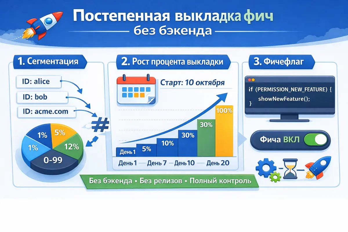 Плавная выкатка фич на фронтенде без бэкенда | Сетка — социальная сеть от hh.ru