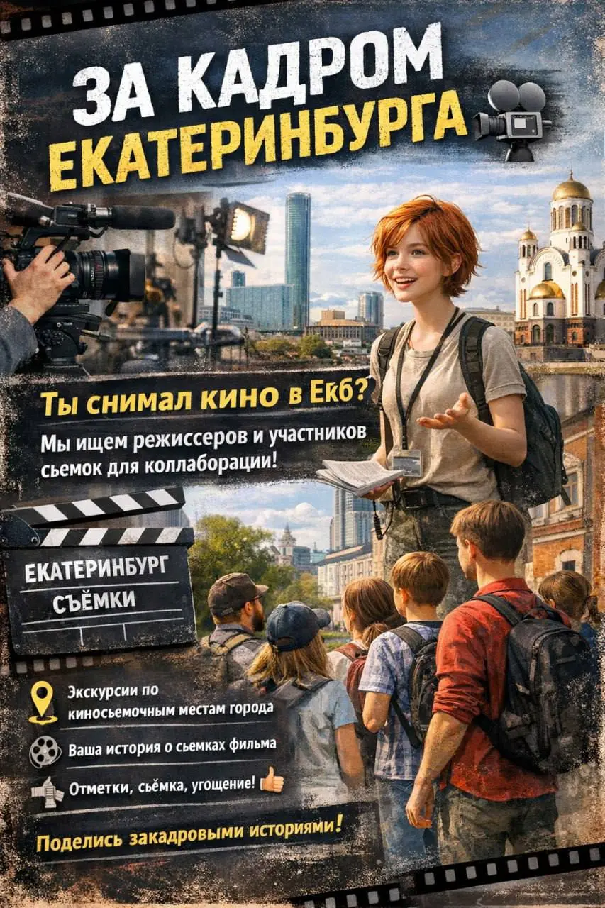 ЗА КАДРОМ ЕКАТЕРИНБУРГА 🎥👤
Ты снимал кино в Екб? Мы ищем режиссеров и участников съёмочного процесса для коллаборации | Сетка — социальная сеть от hh.ru