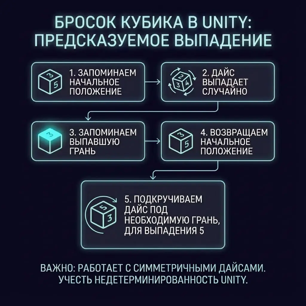 Бросок кубика предопределенной гранью в Unity
В ящике проектов лежит и иногда дорабатывается игра про броски дайсов. Поднялся вопрос, как делать предсказуемое выпадение:
1 | Сетка — социальная сеть от hh.ru