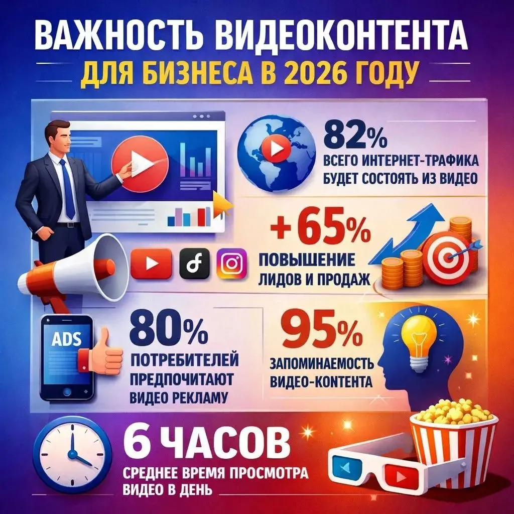 Важность видеоконтента для бизнеса в 2026 году | Сетка — социальная сеть от hh.ru