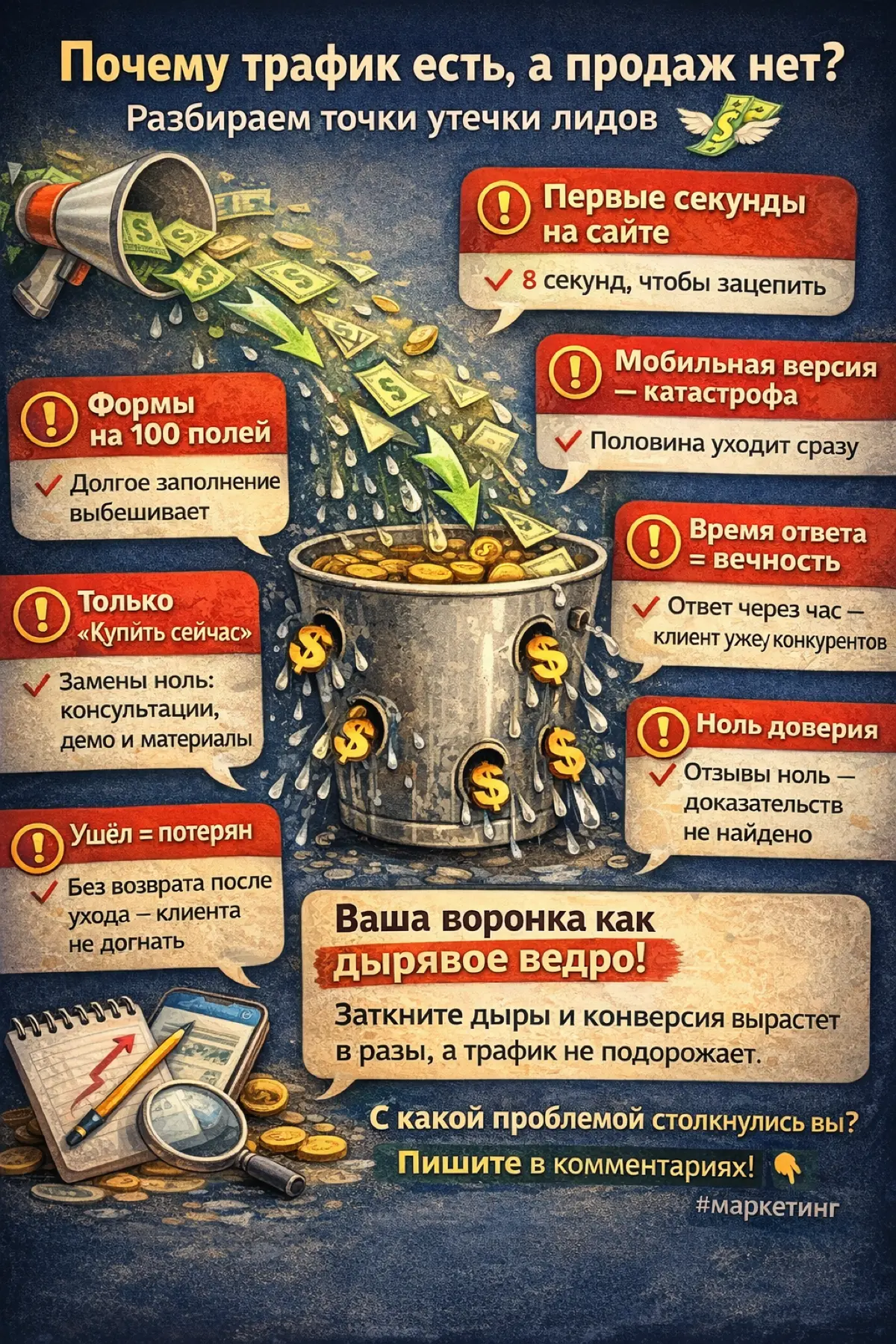 Почему трафик есть, а продаж нет? | Сетка — социальная сеть от hh.ru