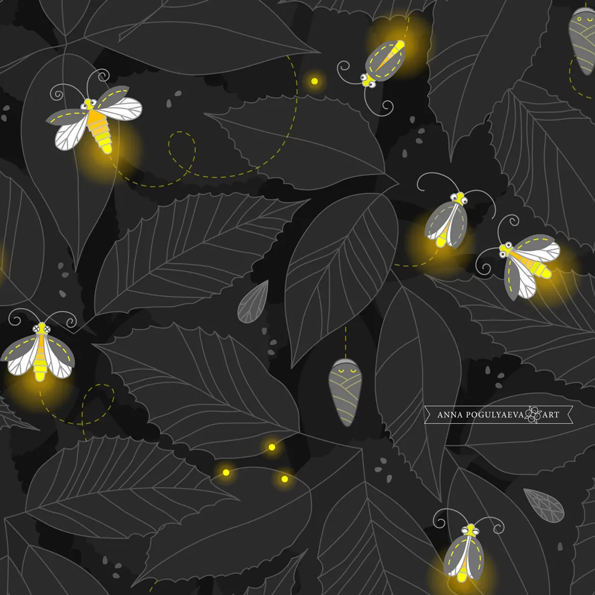 Мой принт "Светлячки в ночном лесу" на рюкзаке | Сетка — социальная сеть от hh.ru