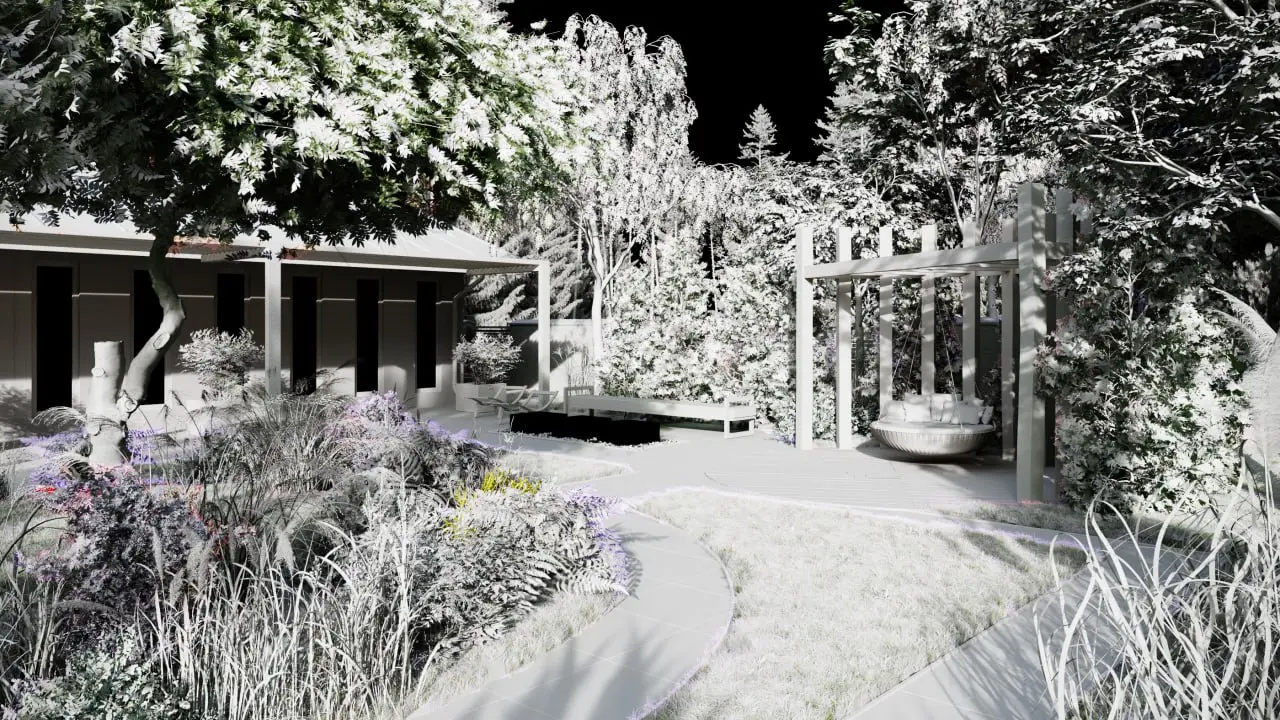 Сад, пергола, благоустройство. Различное освещение и атмосфера, визуализация в 3D #экстерьер #3dsmax #ландшафт #визуализатор #ландшафтныйдизайн #визуализациядвора #уютныйдвор | Сетка — социальная сеть от hh.ru