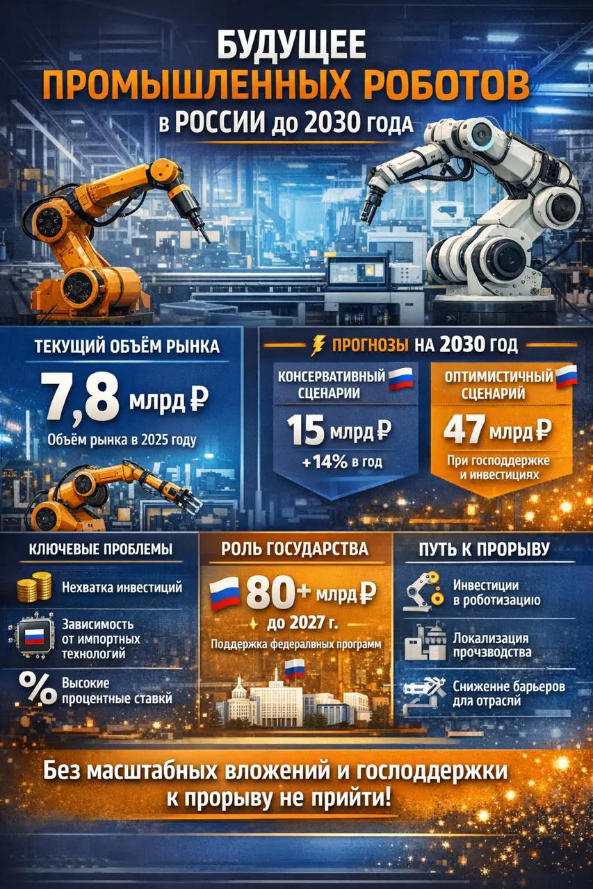 🤖↗️ Рынок промышленных роботов в России: рост есть, но без иллюзий от 12.01 | Сетка — социальная сеть от hh.ru