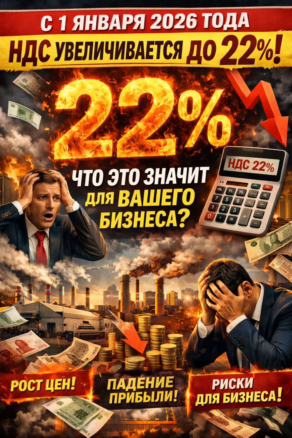 С 1 января 2026 года НДС увеличивается до 22%: а что бизнес? | Сетка — социальная сеть от hh.ru