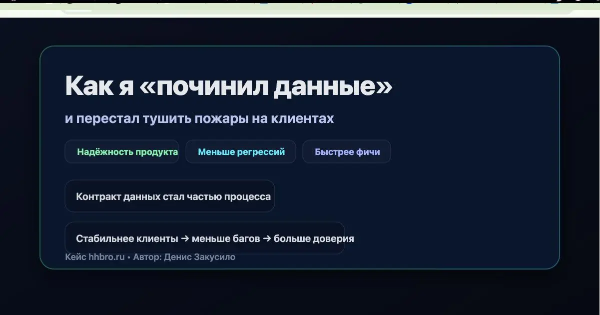 👋 Привет, коллеги.
Хочу поделиться историей, через которую прошел сам, и решением, которое кардинально изменило скорость разработки и надежность hhbro.
🔥 Раньше я постоянно тушил «пожары» | Сетка — социальная сеть от hh.ru