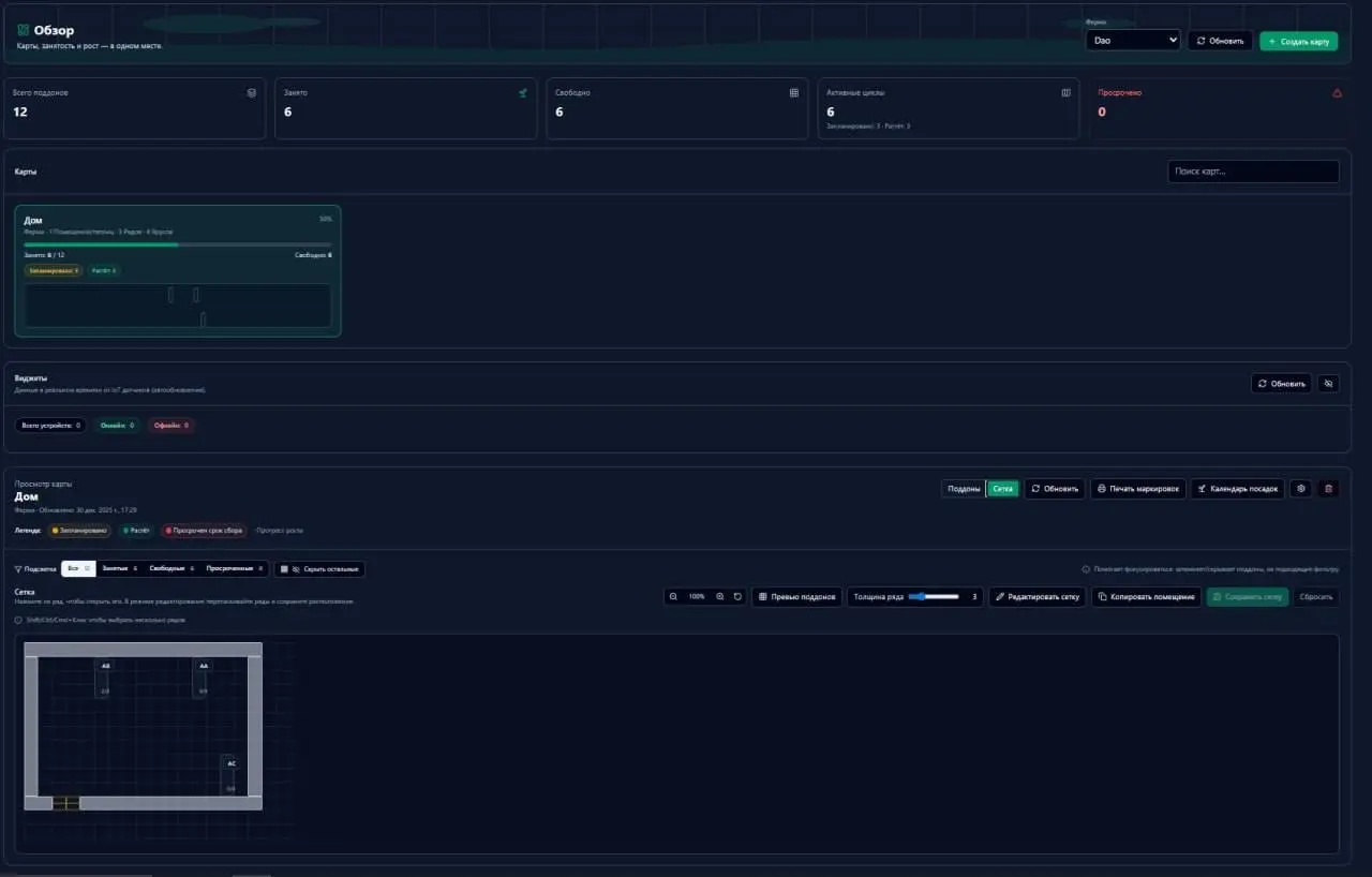 Сервис по управлению вертикальной сити фермой + CRM. | Сетка — социальная сеть от hh.ru