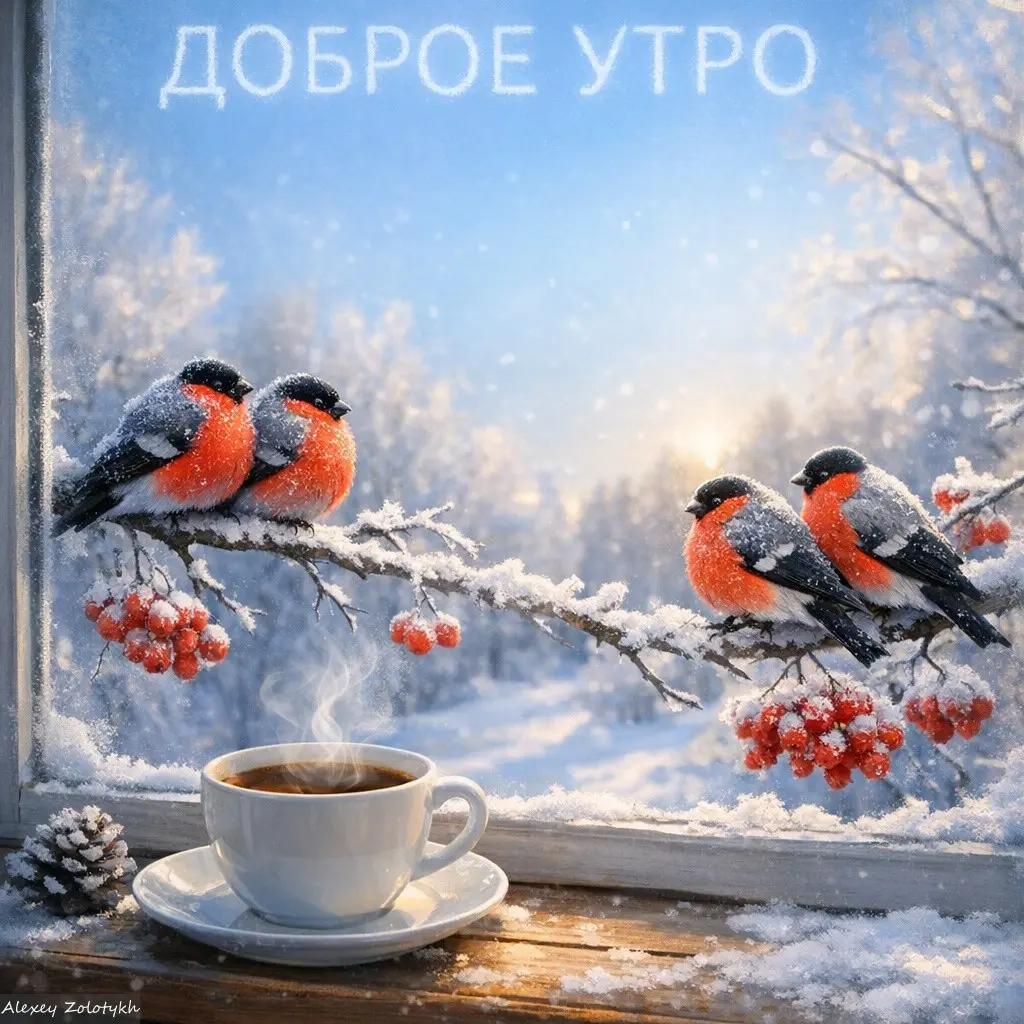 🐦☕ Снегири поют, кофе дымится — доброе утро! 🎵 | Сетка — социальная сеть от hh.ru