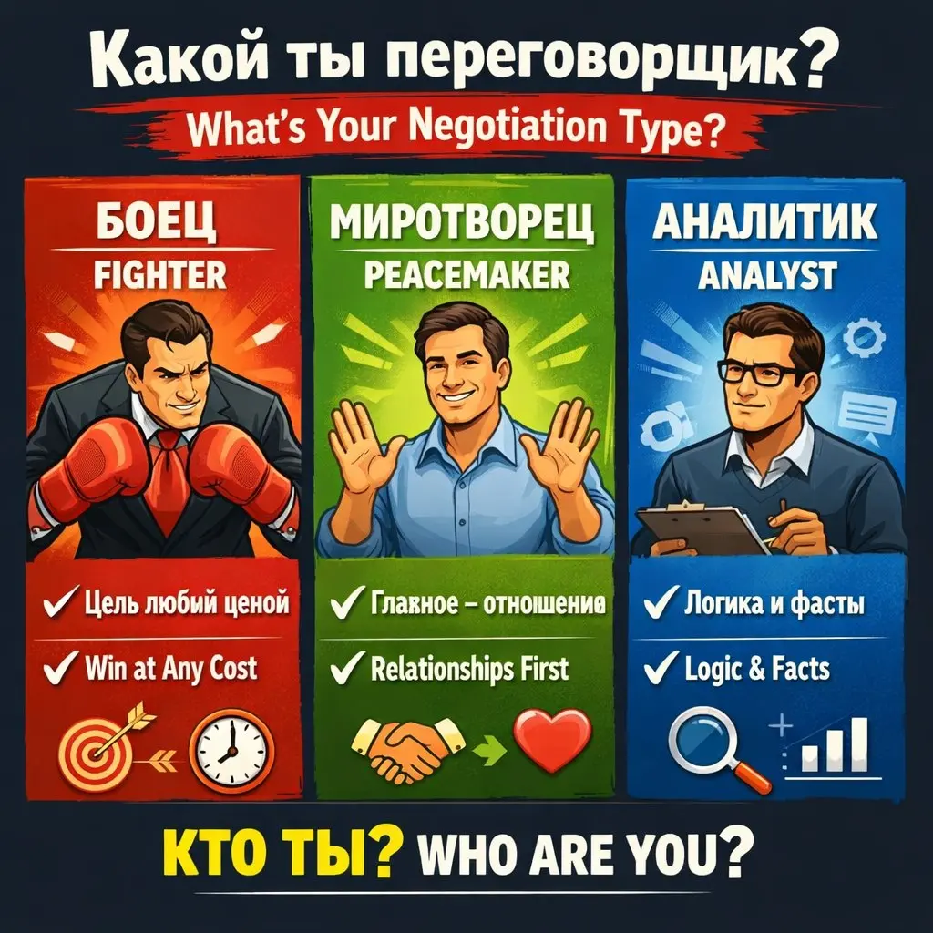 3 типа переговорщиков
К какому ты себя отнесёшь 🤔
Я обещал делиться находками из бизнес-лагеря
Сегодня — типы переговорщиков от Константина Смирнова и как это тебе может помочь
Казалось бы в переговор... | Сетка — социальная сеть от hh.ru