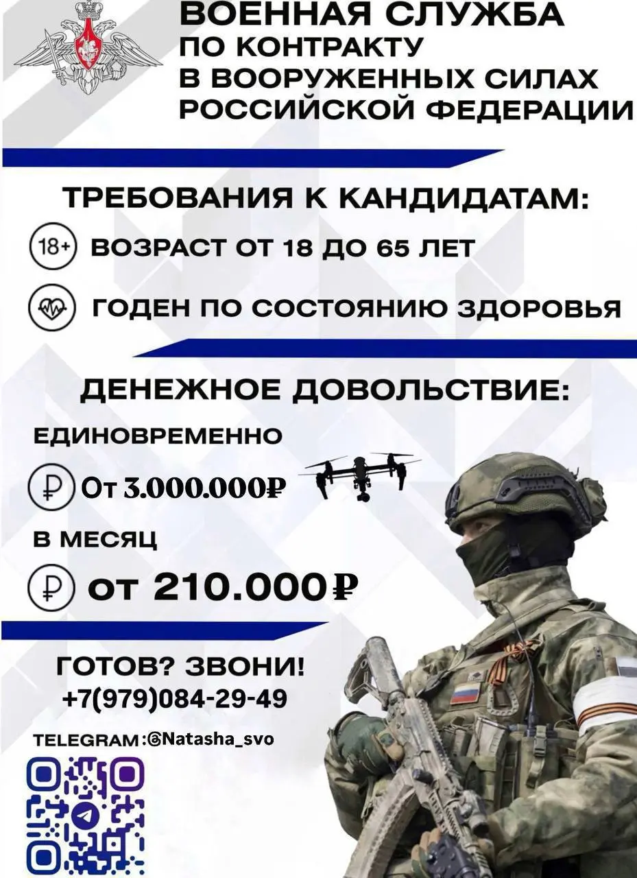 ВОЕННАЯ СЛУЖБА ПО КОНТРАКТУ
От 210 000₽
Министерство Обороны РФ
• Москва / Нижний Новгород / Республика Крым
• Охрана и безопасность
Jober - удобный mini app с быстрым доступом к вакансиям | Сетка — социальная сеть от hh.ru