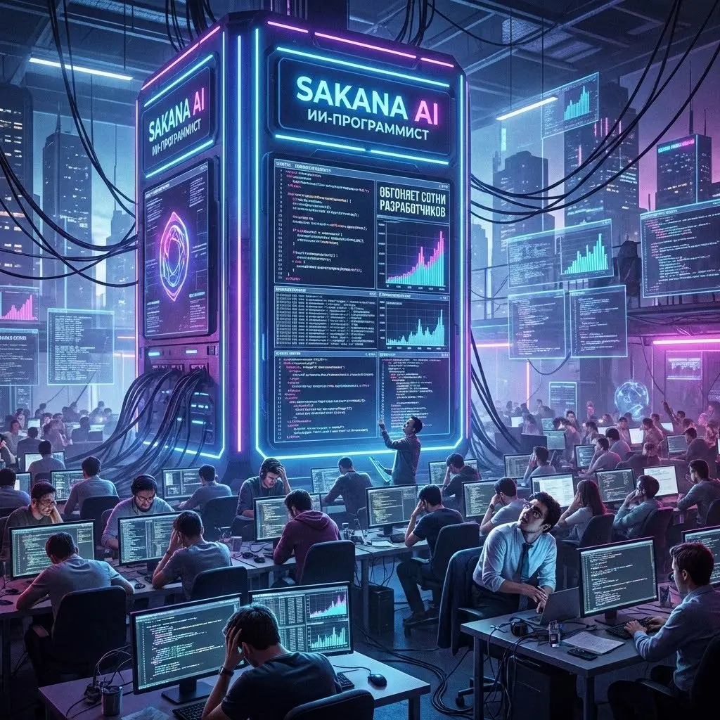 ИИ впервые уделал всех программистов на хакатоне ⚡️
Нейросеть Sakana AI вышла на реальный хакатон AHC058.
800 разработчиков. 35 стран. 100 задач.
Люди сидели по 3–6 часов, потели над условиями | Сетка — социальная сеть от hh.ru