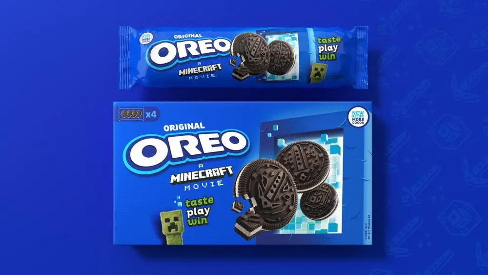Агентство Otherly разработало дизайн упаковки лимитированного издания печенья Oreo приуроченный к выпуску фильма “Minecraft в кино” | Сетка — социальная сеть от hh.ru