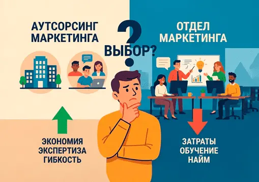 Аутсорсинг маркетинга vs штатный отдел | Сетка — социальная сеть от hh.ru