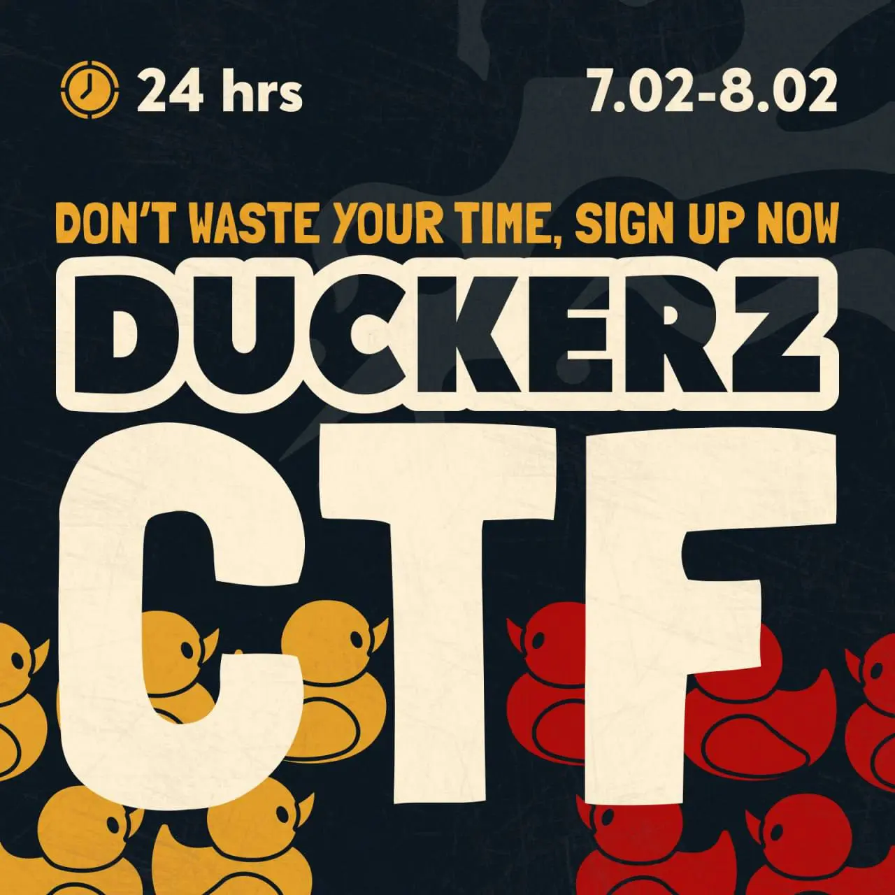 Открыть возможность и поучаствовать в DUCKERZ CTF💛
DUCKERZ CTF — онлайн-соревнование по кибербезопасности
DUCKERZ CTF - зимний task-based CTF от команды DUCKERZ | Сетка — социальная сеть от hh.ru