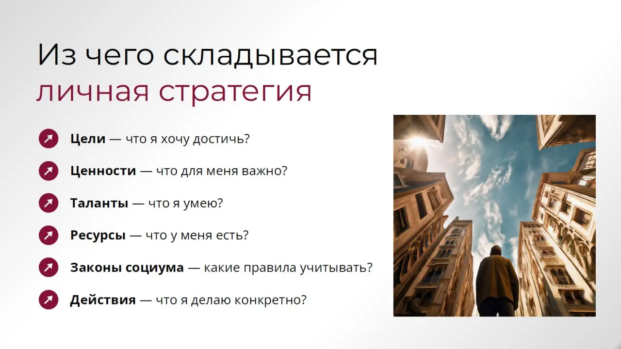 Личная стратегия 2026: куда идти и во что верить
В конце декабря была на встрече по личной стратегии с Юлией Гаврилец (слайды из её презентации) | Сетка — социальная сеть от hh.ru
