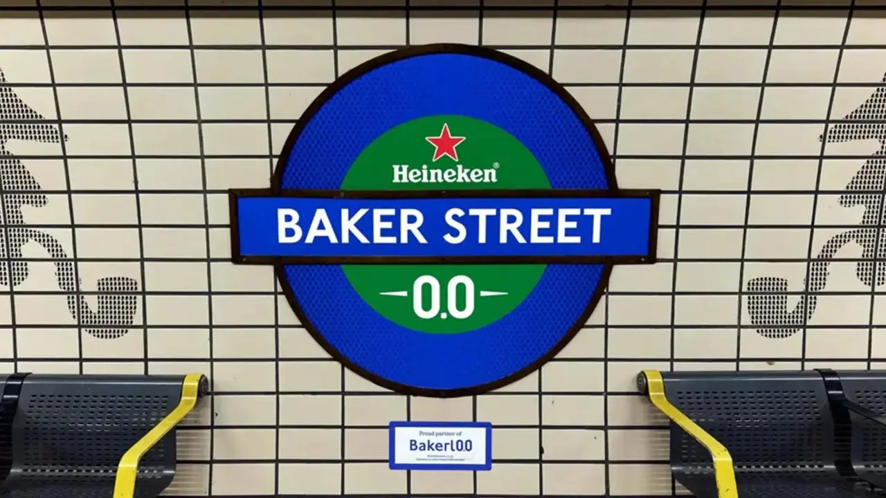 А теперь хороший пример от Heineken, как делать нужно.
Heineken, продвигая своё безалкогольное пиво, переименовали не только станции, но и целую ветку лондонского метро | Сетка — социальная сеть от hh.ru