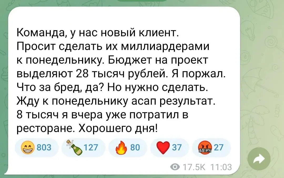 Знакомьтесь — типичный клиент в телеграме | Сетка — социальная сеть от hh.ru
