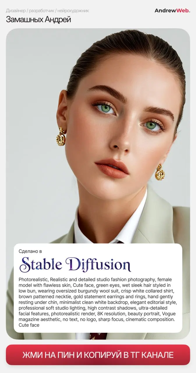 Промпт 1:
Ultra-detailed photorealistic portrait, a beautiful female astronaut in a sleek, modern white spacesuit with red and grey accents | Сетка — социальная сеть от hh.ru