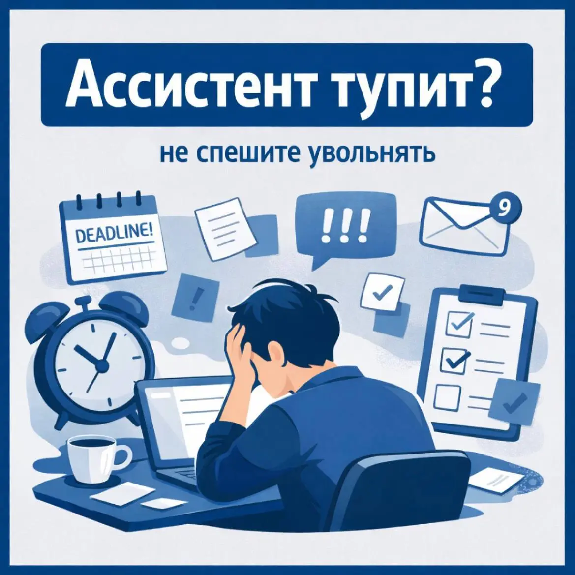 Ассистент тупит? Не спешите увольнять
Задачи горят.
Дедлайны нужны были ещё вчера | Сетка — социальная сеть от hh.ru