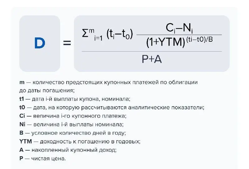 ⁉️ Что такое дюрация облигации?
Дюрация (от англ | Сетка — социальная сеть от hh.ru
