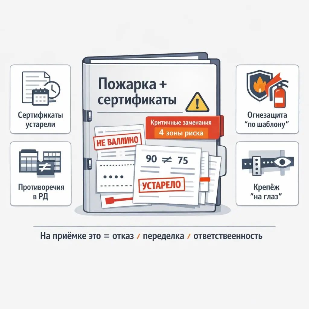 Пожарка, сертификаты и противоречия - ошибки, после которых больно 🔥🧯😬
Вторая часть замечаний по входному контролю РД - про то, что не просто “неудобно” | Сетка — социальная сеть от hh.ru