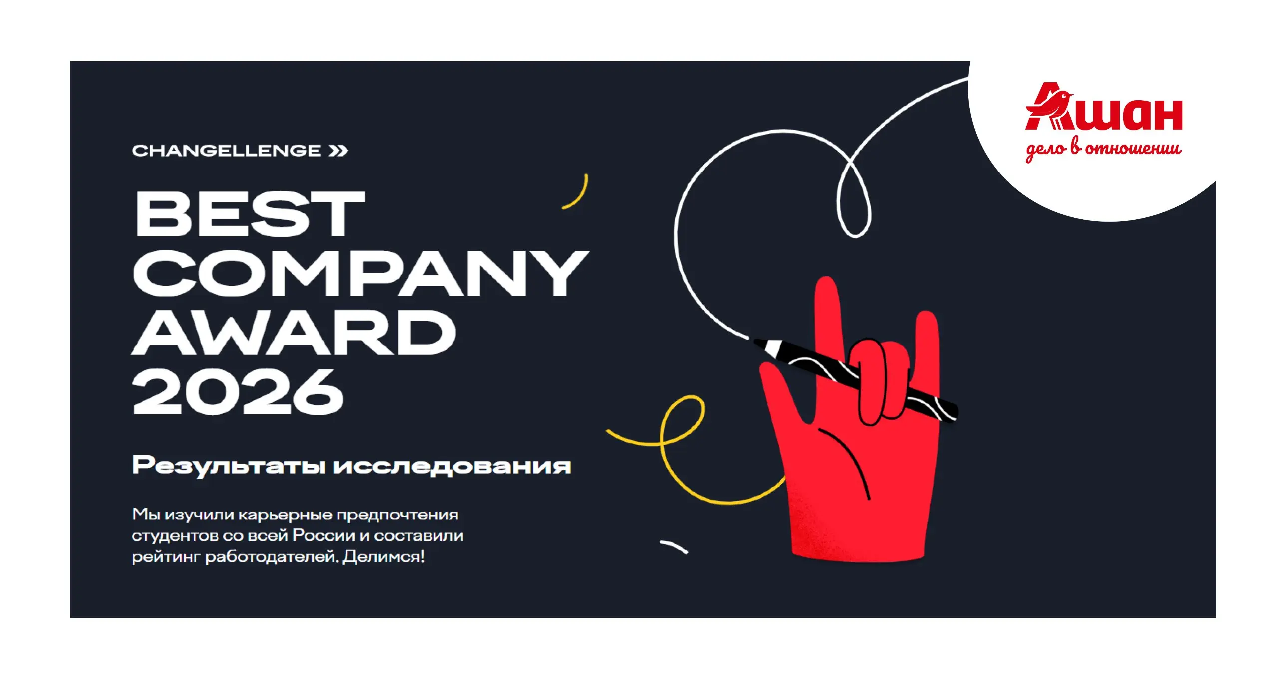 Благодарим за доверие! АШАН — в ежегодном рейтинге лучших работодателей для старта карьеры
Компания Changellenge подвела итоги ежегодной премии Best Company Award 2026, и мы рады поделиться отличной н... | Сетка — социальная сеть от hh.ru