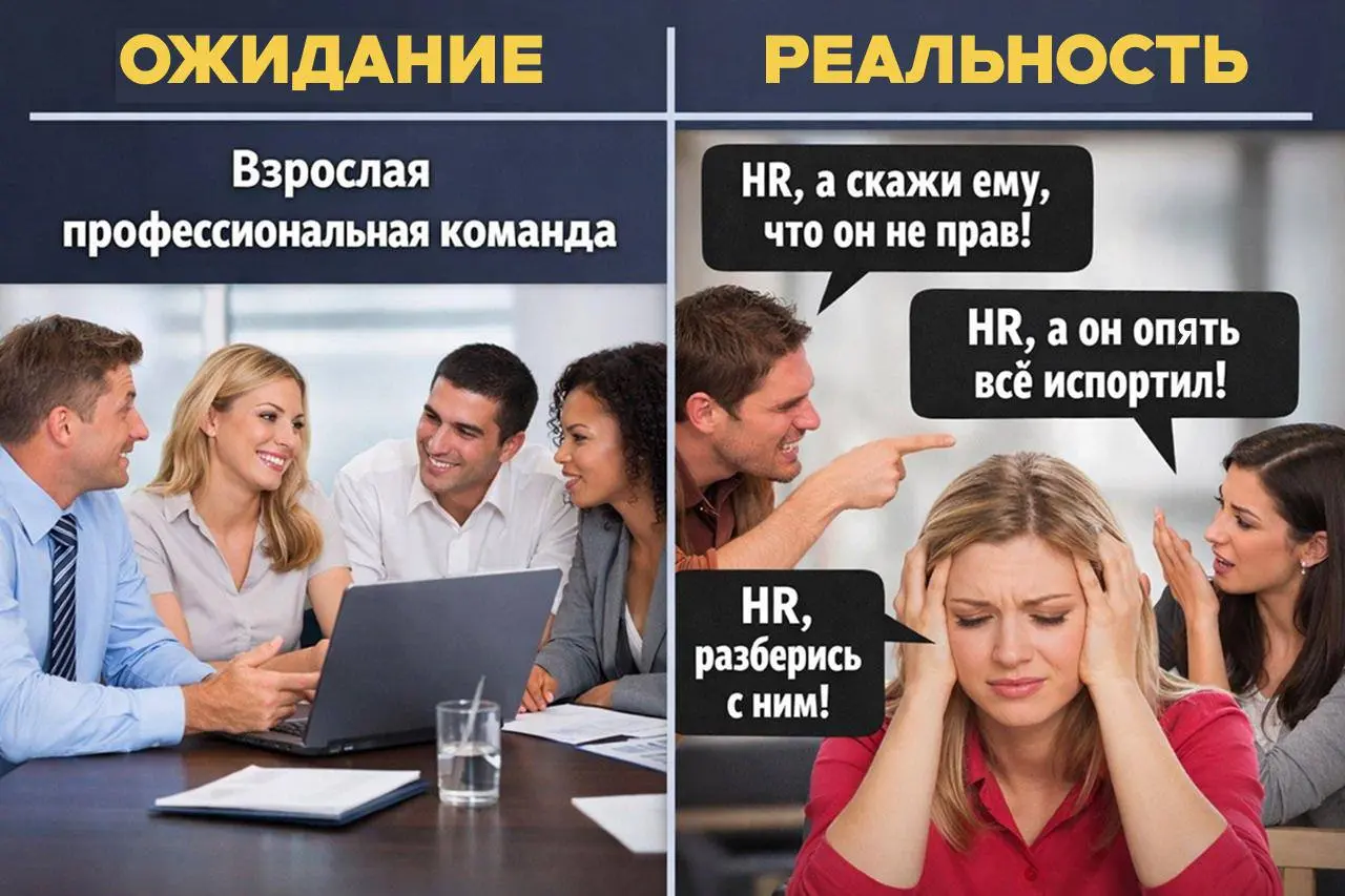Как часто вам приходится выступать медиатором между «нормальными взрослыми людьми»?
Обычно это не про характеры. И не про регламенты.
Это про отсутствие договороспособности | Сетка — социальная сеть от hh.ru