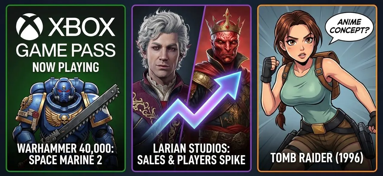 🎮 Space Marine 2 в Game Pass и рекорды Larian: главное за день
Сегодня в игровом мире три громких инфоповода: от пополнения библиотеки Xbox до архивных секретов Лары Крофт | Сетка — социальная сеть от hh.ru