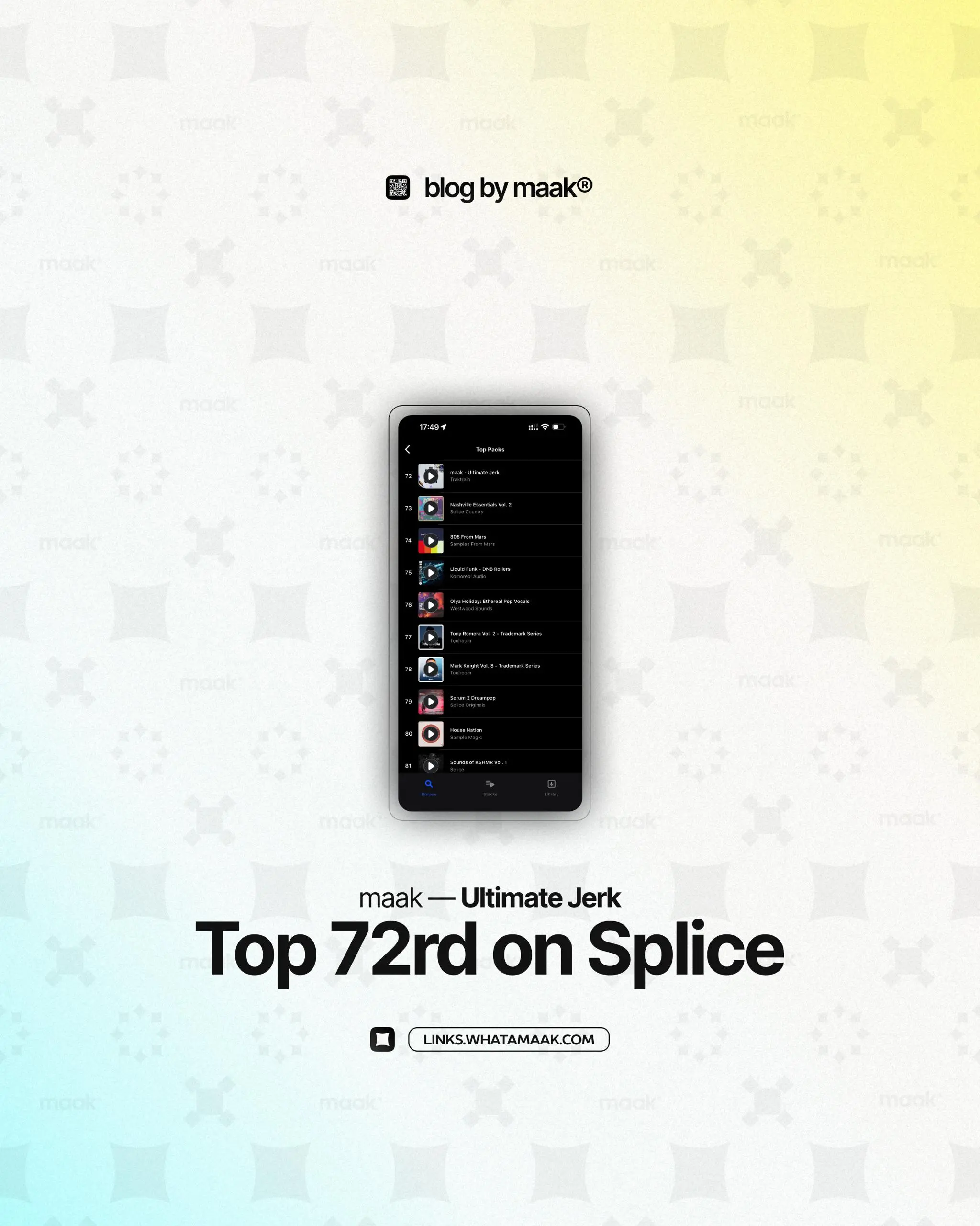 🏆#blog — Мы в топе Splice!
Наш недавний релиз семпл-пака «Ultimate Jerk» недавно успел ворваться в топ-100 Splice и поднялся на 72-ую строчку | Сетка — социальная сеть от hh.ru