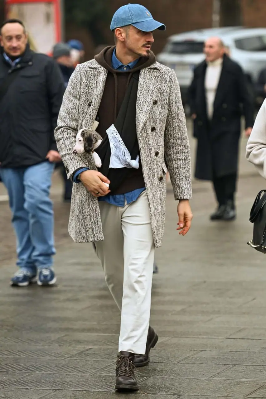 Pitti Uomo 109.
Что это - это самое смотрибельное мировое событие в контексте мужского стиля. И самое значимое. Проводится дважды в год. Зимнее уже прошло | Сетка — социальная сеть от hh.ru