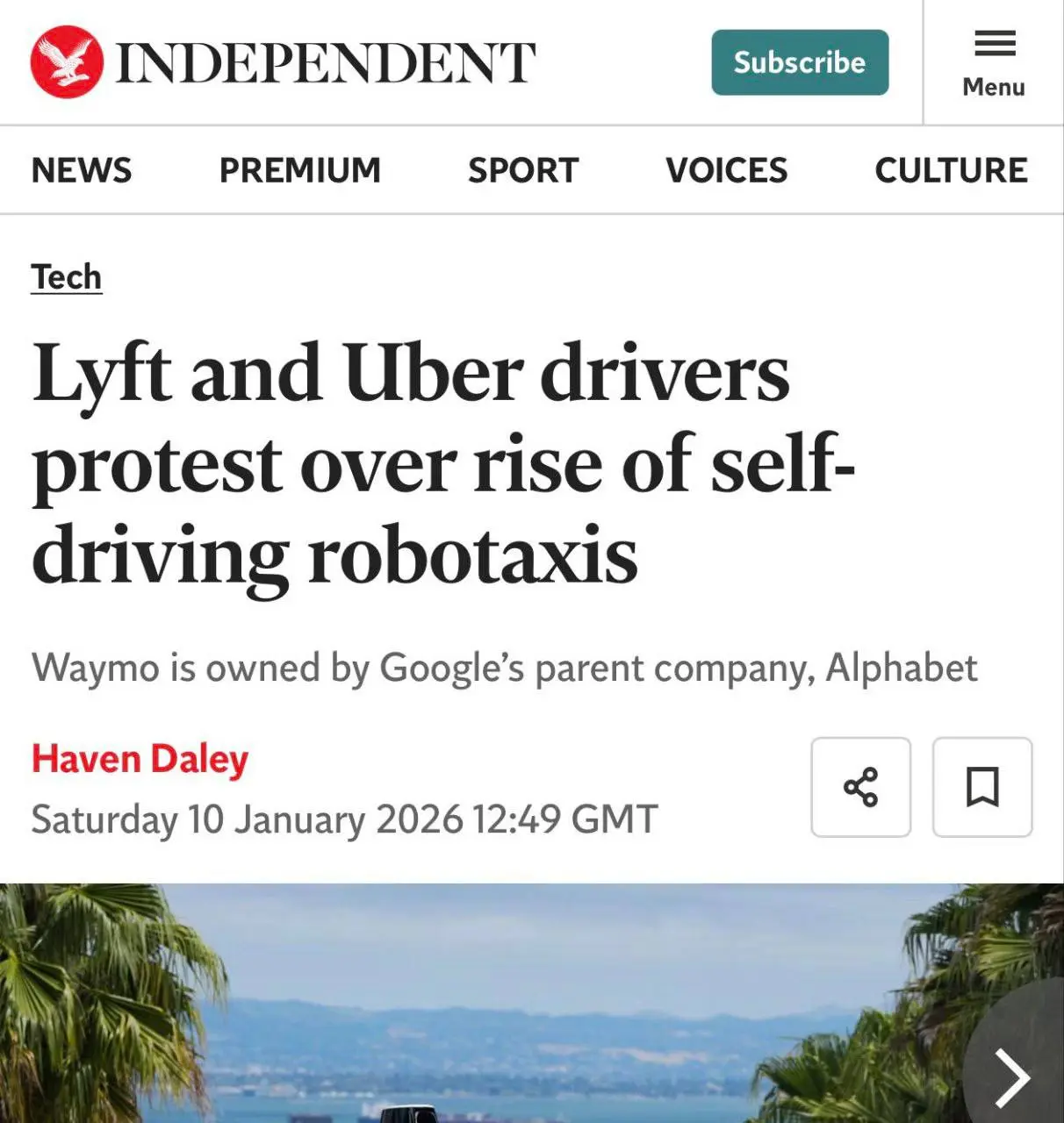Водители Uber и Lyft протестуют против роботизированных такси от Google в США. Бизнес компаний с водителями-людьми под угрозой. @banksta | Сетка — социальная сеть от hh.ru