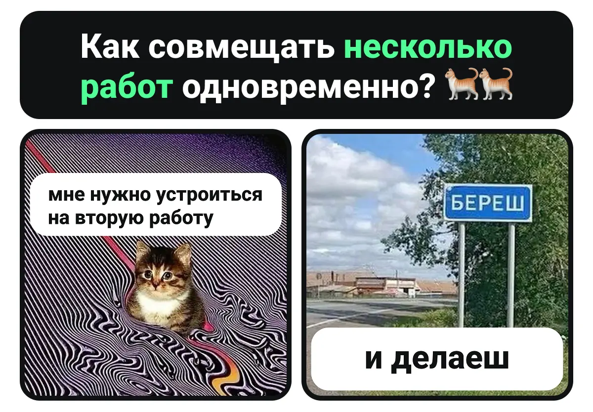 Как совмещать несколько работ одновременно? 🐈🐈 | Сетка — социальная сеть от hh.ru